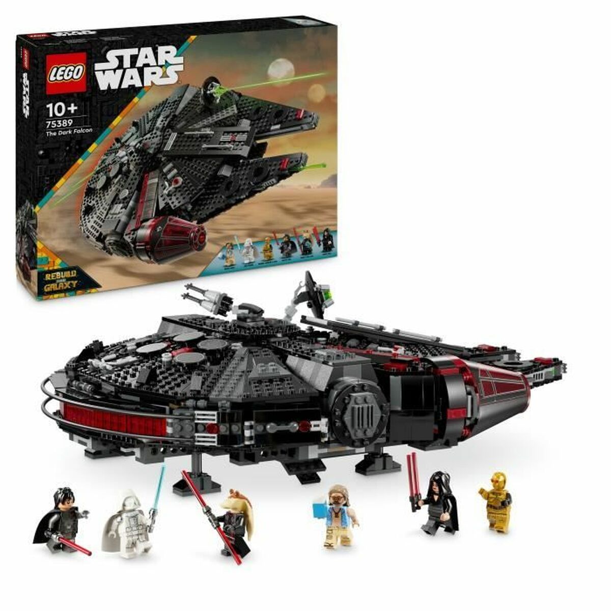 LEGO Star Wars 75389 Le Faucon Noir - Jeu de Construction & Décoration - Fusils à Ressort, Canons & 6 Minifigurines Dont C-3PO - Cadeau pour Garçon dès 10 Ans & Fans Adultes