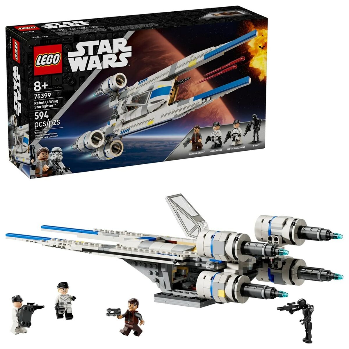 LEGO Star Wars : Andor Le Chasseur Stellaire U-Wing De l’Alliance Rebelle Jeu avec Ailes Articulées